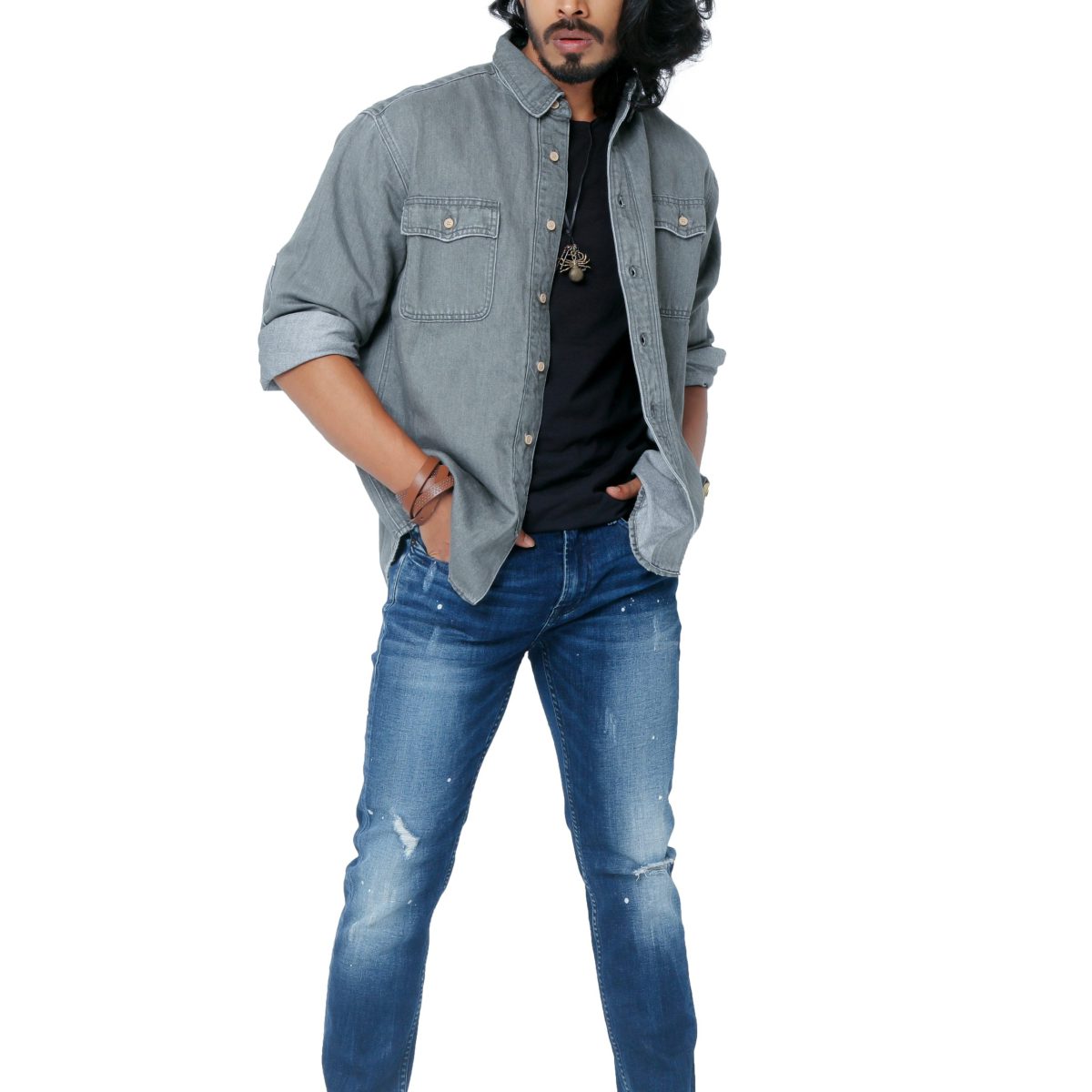 Men’s Long Denim Shirt and Men’s Denim Long Pant