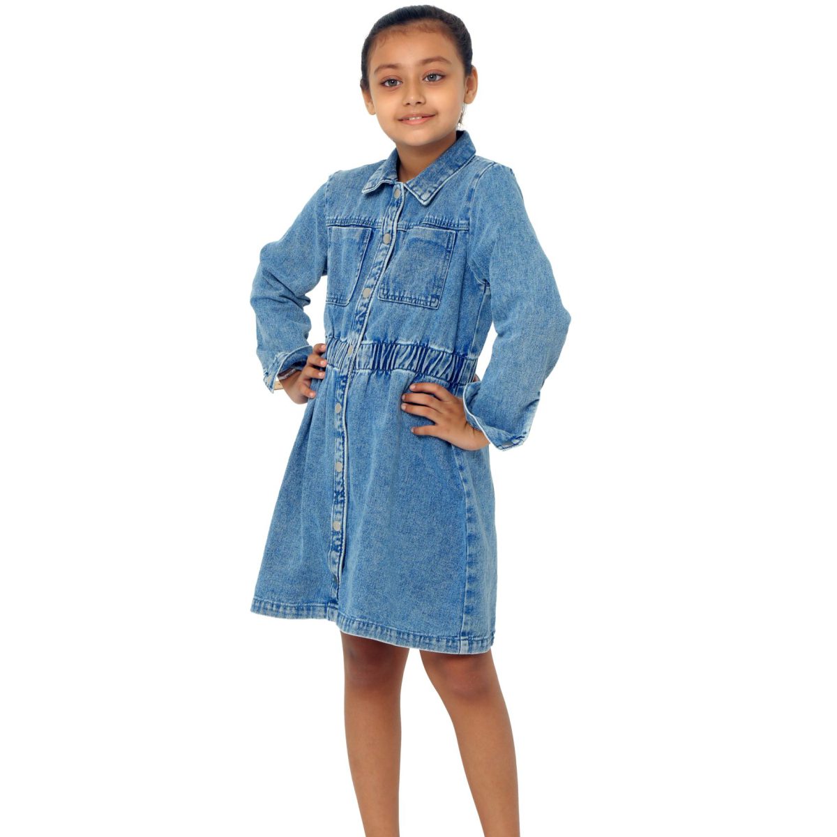 Denim Dress with 2 patch pockets