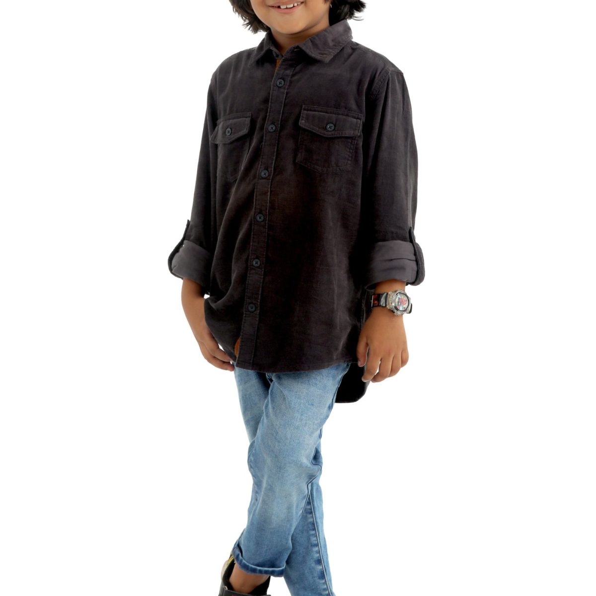 Long Sleeve Corduroy shirt and Long denim Pant
