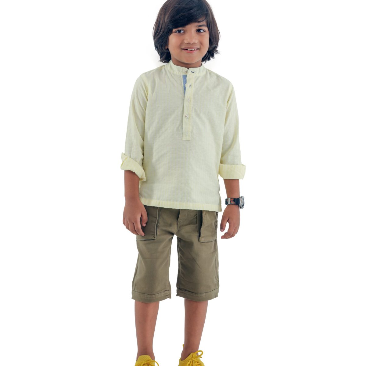 Full Sleeve & Band collar shirt and Cargo Short