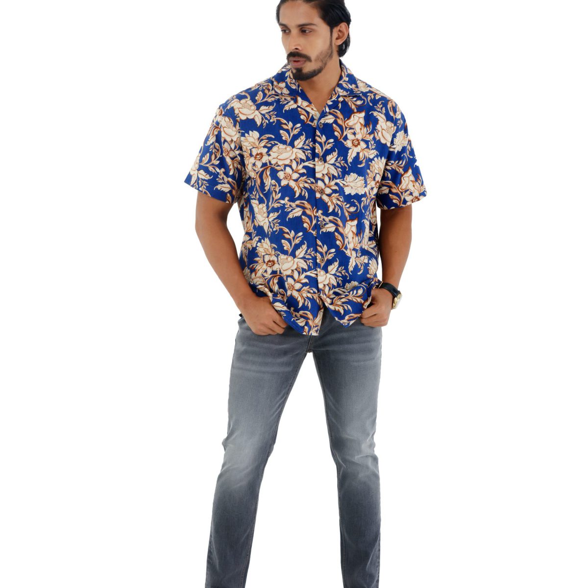 Short Sleeve shirt and Denim Long Pant