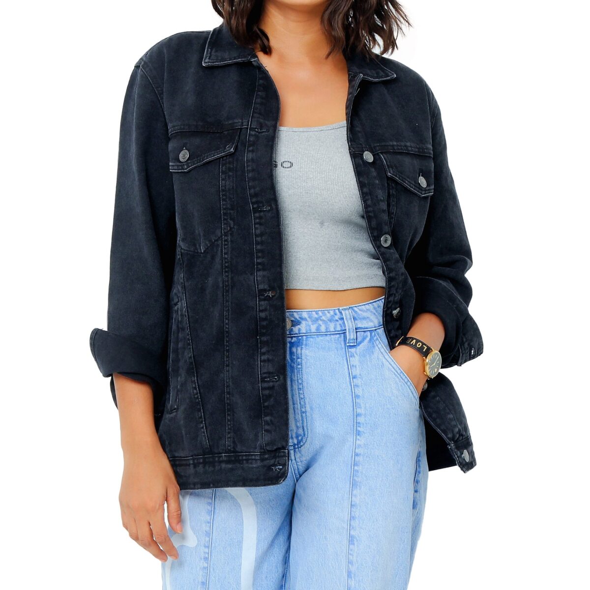 Denim Black Jacket