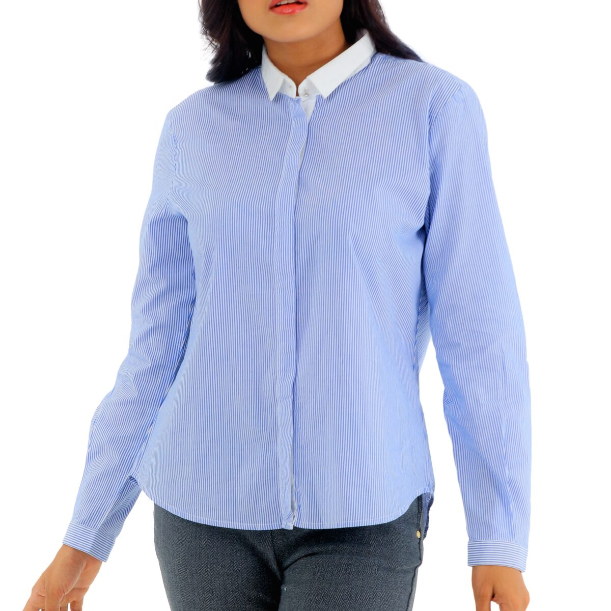 Formal Shirt with a stone button detail at collar and Formal Pant