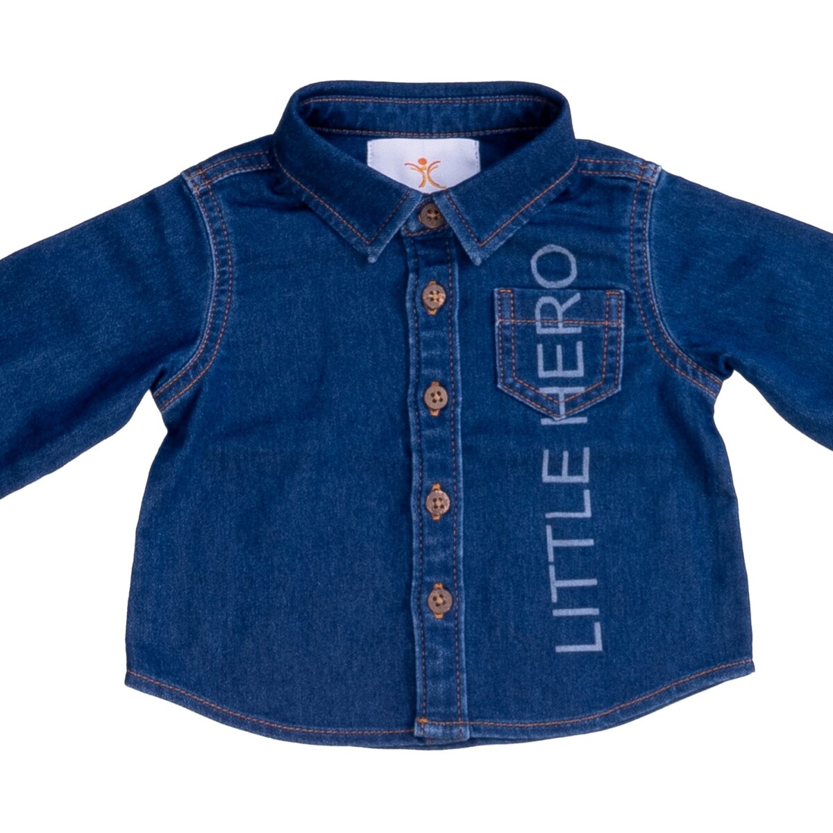 Long Sleeve placement print Denim shirt 